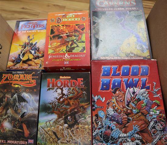 Citadel Miniatures and Prince August: a large quantity of boxed plastic and white metal Fantasy wargaming models, board games and expan